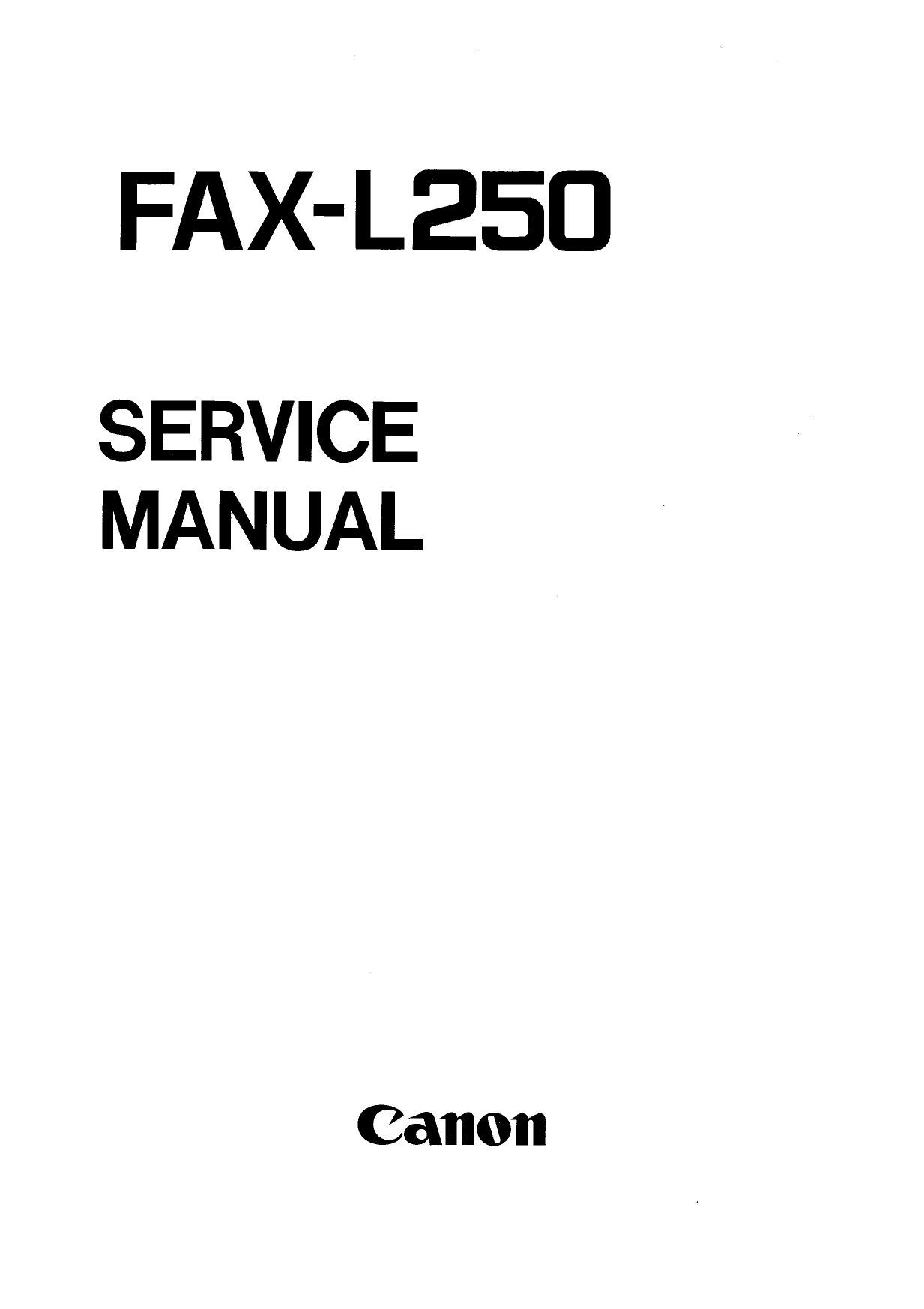 Canon FAX L250 Parts and Service Manual-1